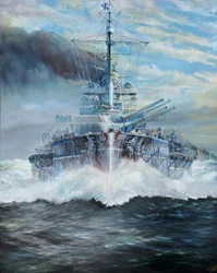 SMS Konig går in i slaget vid Jylland den 31 maj 1916; 2018,